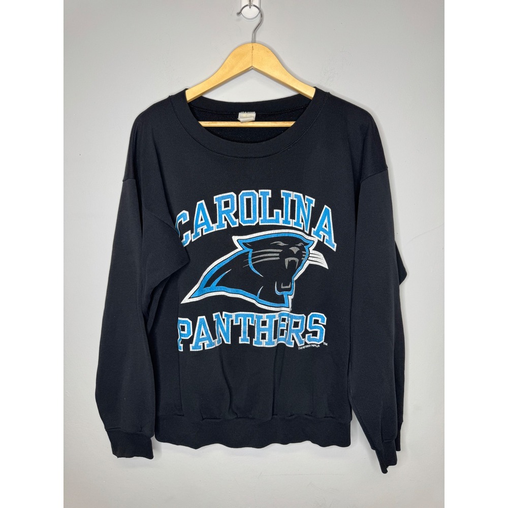 Vintage 1993 Carolina Panthers Logo 7 Sweatshirt Mens XL Black NFL Made in USA